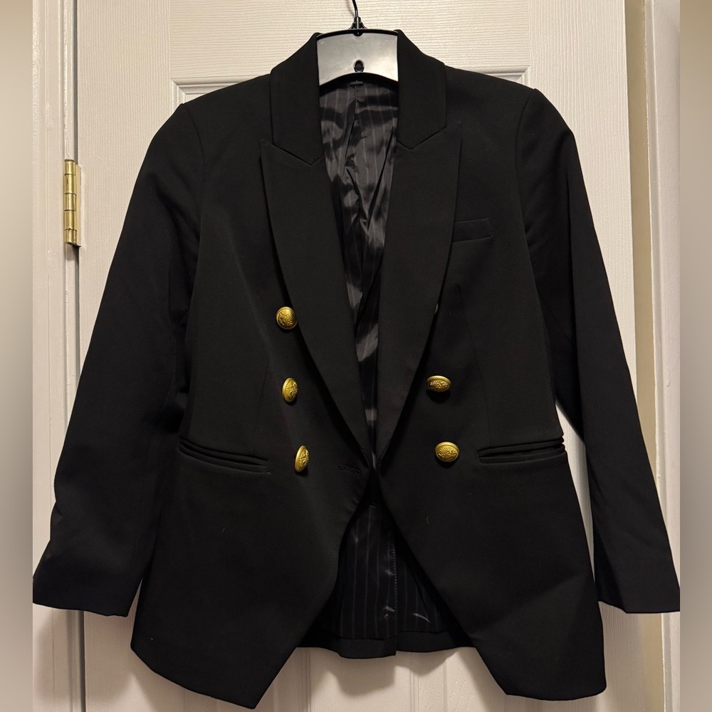 Express Black Blazer with Gold Buttons